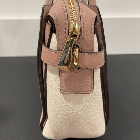 Michael Kors Mercer Small Tri-Color Pebbled Leather Belted Satchel (JB1135) - Picture 10 of 14